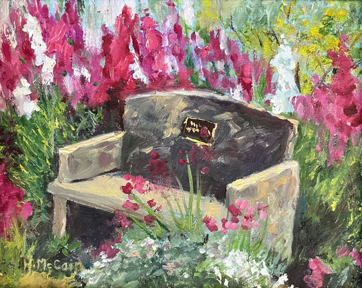 Stone Bench at Winery on Santa Rosa Creek. Rd.